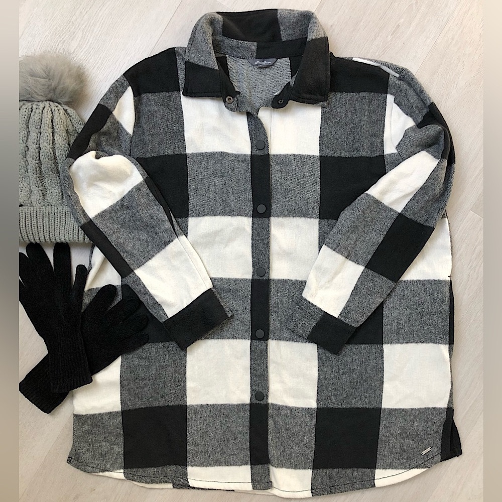 Eddie Bauer Boyfriend Plaid Flannel Shirt Shacket Jacket Size XXL